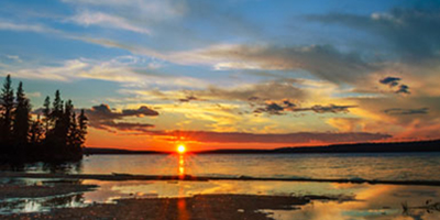 Sunset at Waskesiu, in Prince Albert national park